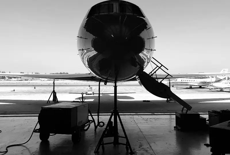 Airplane at hangar